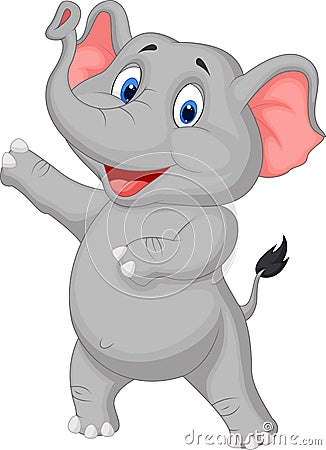 Cute Elephant Cartoon Presenting Royalty Free Stock Photo ...