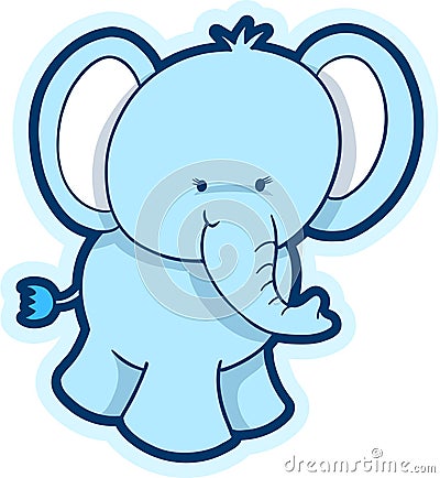 Cute Elephant Vector Vector Illustration