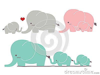 Cute Elephant Vector Illustration