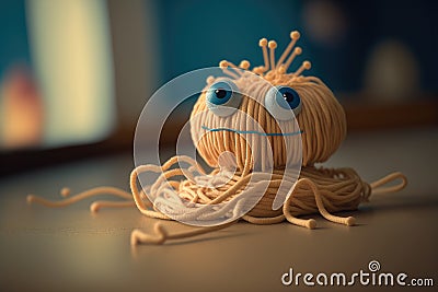 Embroidered spaghetti monster, generative ai Stock Photo