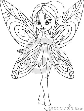 Cute fairy with wingsn Vector Illustration