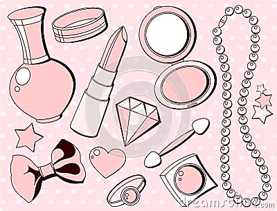 Cute fashion accessories Vector Illustration