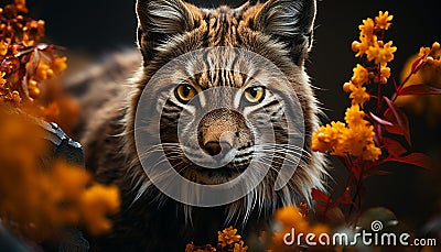 Cute feline looking at camera in the forest generated by AI Stock Photo