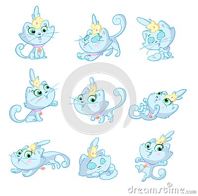 Cute female cats Vector Illustration