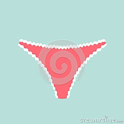 Cute female red panties. Trendy thongs icon. Women underwear element. Feminine symbol, template modern design for Vector Illustration