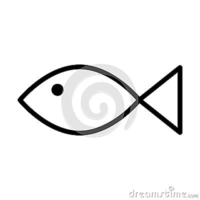 Cute fish animal line style icon Vector Illustration