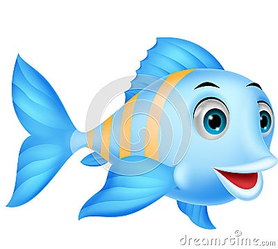 Cute fish cartoon Vector Illustration