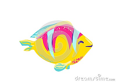 Cute fish clown cartoon vector Vector Illustration