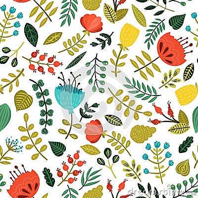 Cute floral background Vector Illustration