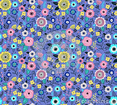 Cute Floral pattern. Vector Illustration