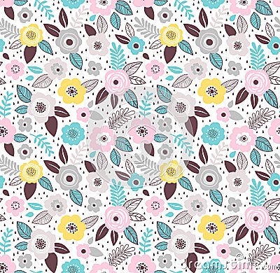 Cute Floral pattern. Vector Illustration