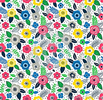 Cute Floral pattern. Vector Illustration