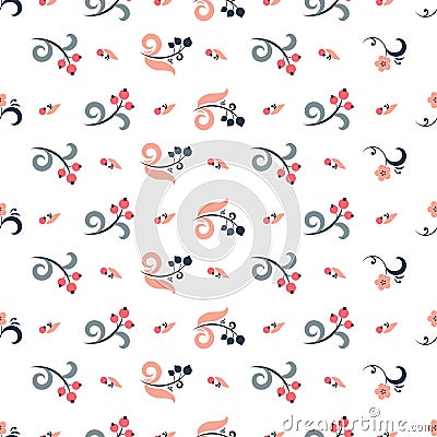 Cute Floral pattern in the small flower. Ditsy print . Motifs scattered random. Seamless vector texture. Elegant Vector Illustration