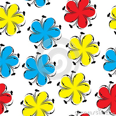 Cute floral seamless pattern, bright summer floral background. Flower texture. Vector Illustration