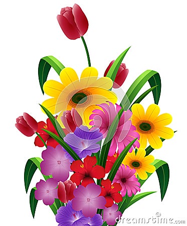 Cute Flower bouquet Vector Illustration