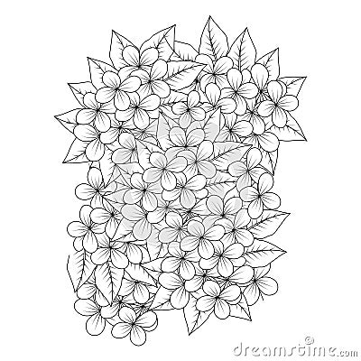 cute flower coloring book page element with graphic illustration design for printing template Vector Illustration