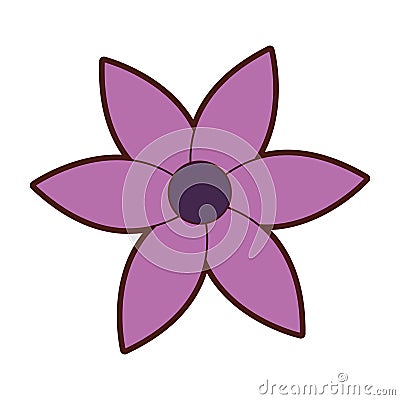 Cute flower garden isolated icon Vector Illustration