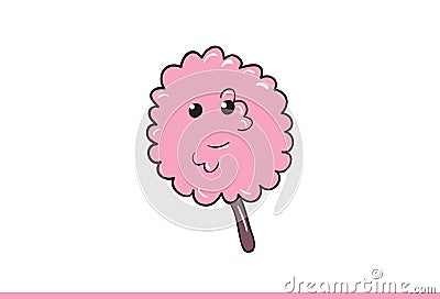 Cute flower lollipop Illustration. Stock Photo