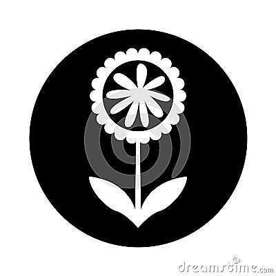 Cute flower nature icon Vector Illustration