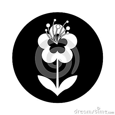 Cute flower nature icon Vector Illustration