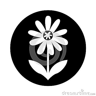 Cute flower nature icon Vector Illustration