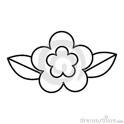 Cute flower nature icon Vector Illustration