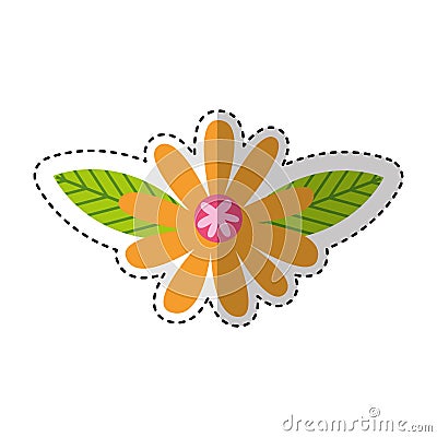 Cute flower nature icon Vector Illustration