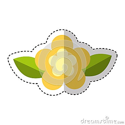 Cute flower nature icon Vector Illustration