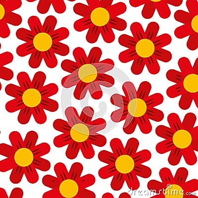 Cute flower pattern background Vector Illustration