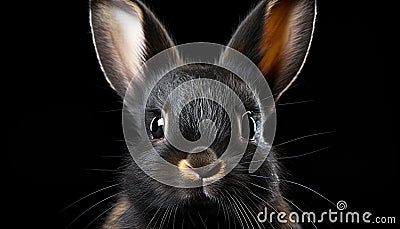 Cute fluffy rabbit, small and furry, looking at camera generated by AI Stock Photo