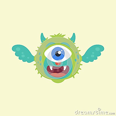 Cute flying monster Vector Illustration