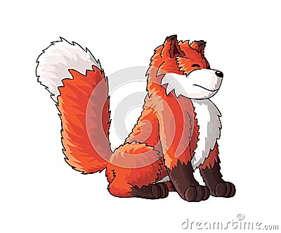 Cute fox cartoon character Vector Illustration