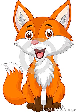 Cute fox cartoon Vector Illustration