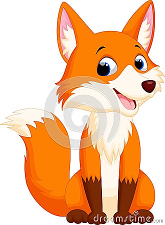 Cute fox cartoon Stock Photo