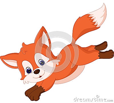 Cute fox cartoon Vector Illustration