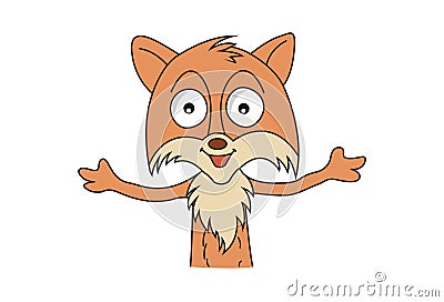 Cute Fox happily amazed. Stock Photo