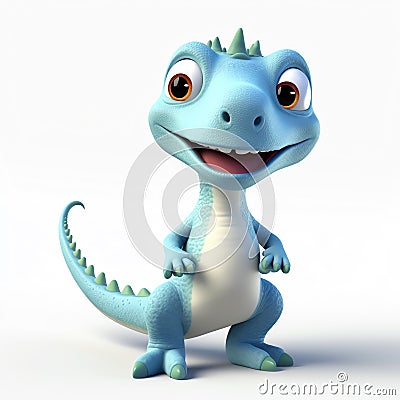 A cute and friendly dinosaur cartoon character Stock Photo