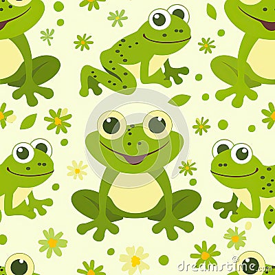 cute frog background Adorable Amphibian Backdrop Cartoon Illustration
