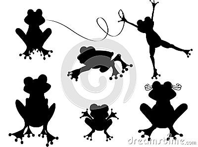 Cute frogs collection Vector Illustration