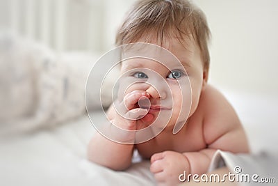 Cute funny baby Stock Photo