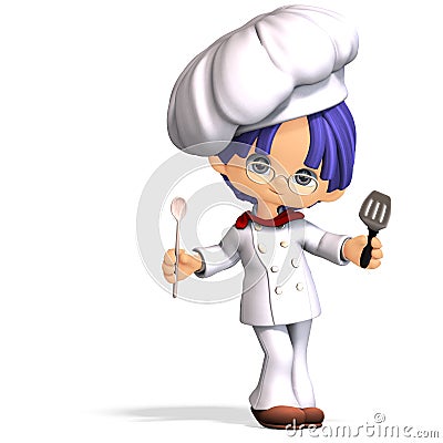 Cute and funny cartoon cook Stock Photo