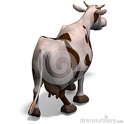Cute and funny cartoon cow Stock Photo
