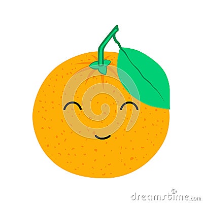 Cute, funny cartoon mandarin character Vector Illustration