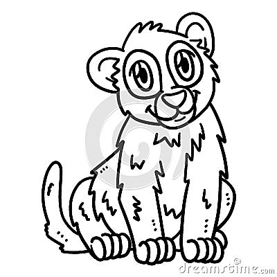 Baby Lion Isolated Coloring Page for Kids Vector Illustration