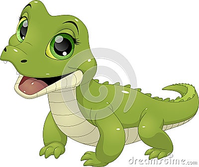 Cute funny crocodile Vector Illustration