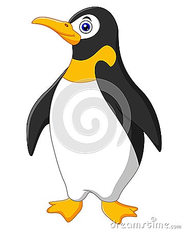 Cute funny emperor penguin Vector Illustration