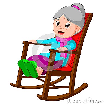 Cute funny grandmother Vector Illustration