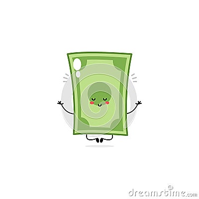 Cute funny money expression character. Vector hand drawn cartoon mascot character illustration icon. Isolated on white background Vector Illustration