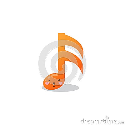 Cute funny music note character cute cartoon kawaii style vector illustration Vector Illustration