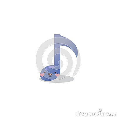 Cute funny music note character cute cartoon kawaii style vector illustration Vector Illustration